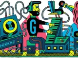 'Doodle' de Google dedicado al primer estudio de música electrónica.