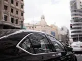 Vehículo de Uber en el centro de Madrid.