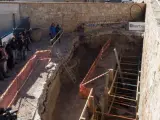Vista general de las excavaciones arqueológicas realizadas dentro de las últimas obras de restauración de la muralla de Ávila.