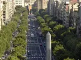 Vista aéra del paseo de Gracia de Barcelona.