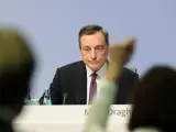 Draghi, en rueda de prensa.