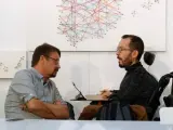 Xavier Domènech (Catalunya en Comú) y Pablo Echenique, secretario de Organización de Podemos.