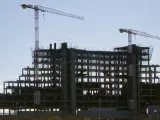 Obras de construcción de nuevas viviendas en Madrid.