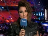 Barei, entrevistada antes del comienzo de la gala de Eurovisión.
