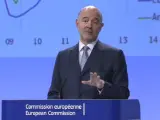 Pierre Moscovici, durante la presentación de las previsiones económicas de invierno de la CE.