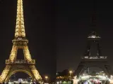En París, monumentos como la Torre Eiffel apagaron sus luces durante una hora para apoyar la iniciativa de la Hora del Planeta.