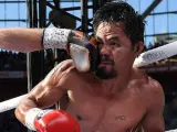 Manny Pacquiao, durante la pelea.