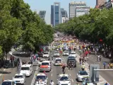 Huelga y paros en el sector del taxi en Madrid.
