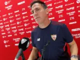 El entrenador del Sevilla, Eduardo Berizzo, en rueda de prensa previa al partido entre su equipo y el Villarreal.