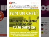 Tuit de la organización de ultraizquierda Arran haciendo un llamamiento para "tomar café" en Lleida.