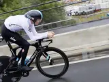 El corredor del equipo Sky Chris Froome, durante la contrarreloj inaugural del Tour de Francia.