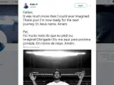 Kaká anunció así en Twitter su retirada.