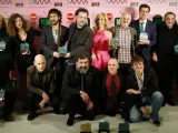 Foto de los premiados en la gala de entrega de los premios MIM 2017 a las mejores series de televisión de la temporada.