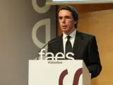José María Aznar interviene en un acto de la Fundación FAES.