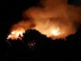 Las llamas del incendio forestal de Castelldefels.