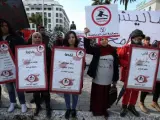 Protestas en el séptimo aniversario de la revolución tunecina.