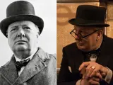 Gary Oldman caracterizado como Winston Churchill para la película El instante más oscuro, donde se repasa parte de la vida del primer ministro británico.