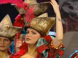 Un momento de la actuación de Las Irrepetibles en el Concurso Oficial de Agrupaciones del Carnaval de Cádiz.