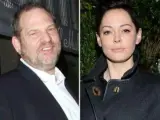 El productor de cine Harvey Weinstein y la actriz Rose McGowan.