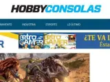 Vista principal de la página web de Hobby Consolas, medio aliado con 20minutos para ofrecer contenido de videojuegos y entretenimiento.