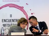 La ministra de Agricultura, Isabel García Tejerina, durante los segundos Encuentros Mediáticos en la Ribera del Duero celebrados en Aranda de Duero.