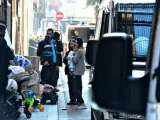 Desalojo de un bloque okupado en el barrio del Raval de Barcelona.