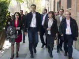 Sánchez, junto a otros dirigentes del PSOE, en el pasado Comité Federal, celebrado en Alcalá de Henares.