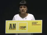 La exdiputada de la CUP Anna Gabriel, durante su intervención en la asamblea de la CUP.