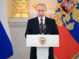 El presidente ruso, Vladimir Putin, pronuncia un discurso durante una ceremonia celebrada en el Kremlin, Rusia.