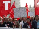 Manifestaci&oacute;n en Madrid, convocada por UGT y CC OO, en defensa de unas pensiones dignas.