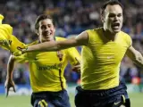 Andr&eacute;s Iniesta celebra su gol al Chelsea en 2009.