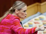 La presidenta madrileña, Cristina Cifuentes, durante su intervención en el Pleno de la Asamblea de Madrid.