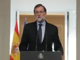 Mariano Rajoy, presidente del Gobierno, durante su declaración institucional.