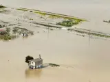 Imagen de las pasadas inundaciones en la zona de Miranda de Arga.