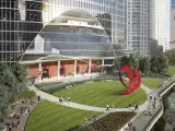 Recreación de la escultura de Santiago Calatrava que será erigida a orillas del río Chicago.