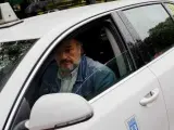Taxista en Madrid contra la piratería del taxi.