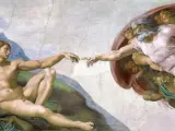 'La creación de Adán', de Miguel Ángel, en la Capilla Sixtina del Vaticano.