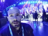 Gus Hernández se cuela en uno de los ensayos de Eurovision 2018.