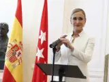 Rueda de prensa de Cristina Cifuentes en la que anunció su dimisión.