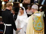 Mirada de amor de Meghan Markle al príncipe Harry en su boda.
