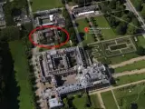 Vista aérea del Palacio de Kensington, donde se ubica Nottingham Cottage.