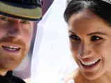 El príncipe Harry y Meghan Markle, tras darse el "sí, quiero".