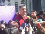 X. Garcia Albiol en declaraciones a los medios antes de la manifestación