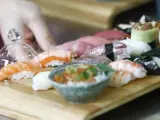 Una creación con diferentes piezas de sushi del chef Andrés Medici (restaurante Osushi, Vigo), realizada durante la competición Global Sushi Challenge.