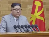 El líder norcoreano en una comparecencia.