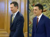 El Rey Felipe VI se reúne con Pedro Sánchez en Zarzuela, en junio de 2017.