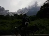 Erupción del volcán de Fuego en Alotenango, Sacatepéquez (Guatemala).