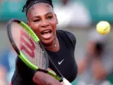 Serena Williams en un partido de Roland Garros.