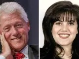 Bill Clinton y Monica Lewinsky, en dos imágenes de archivo.