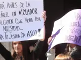 Concentración de estudiantes contra la Sentencia de "La Manada" este jueves en Ponferrada.